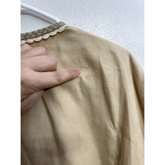 J Crew Cropped 100% Linen Lady Jacket Raffia Woven Details Size 18 Old Money - Picture 4 of 4